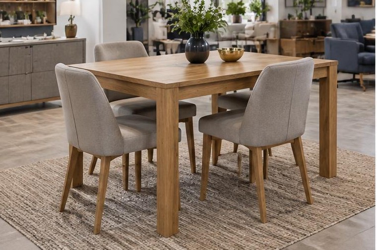Table chêne + 4 chaises
