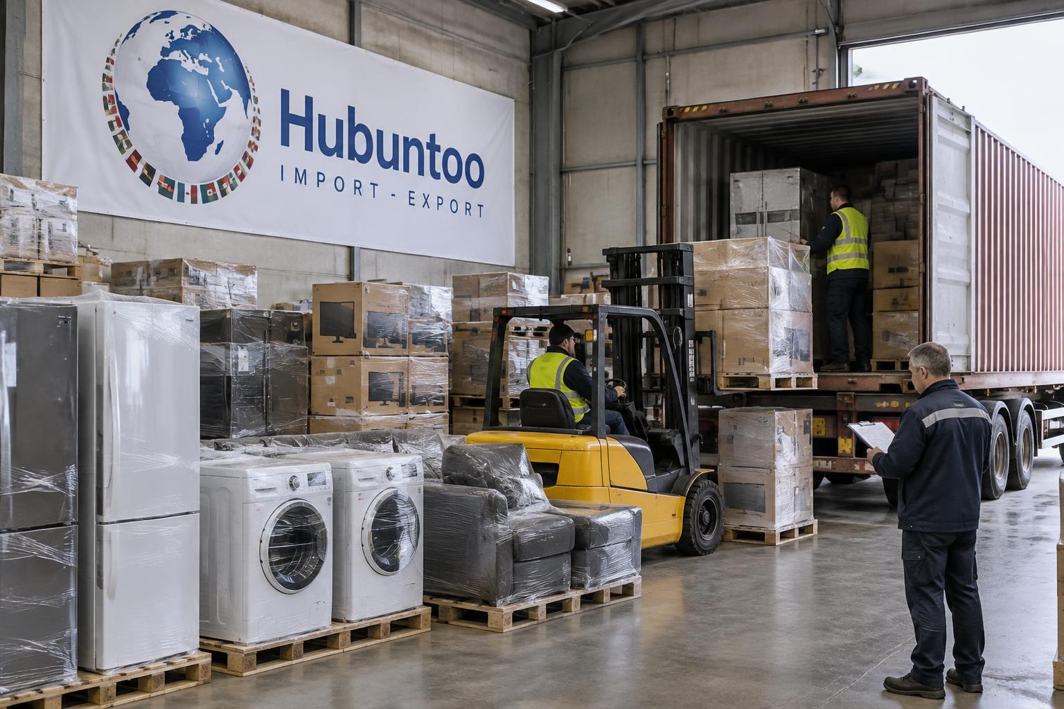 Le hangar de groupage : chaque produit est filmé, emballé et chargé en conteneur